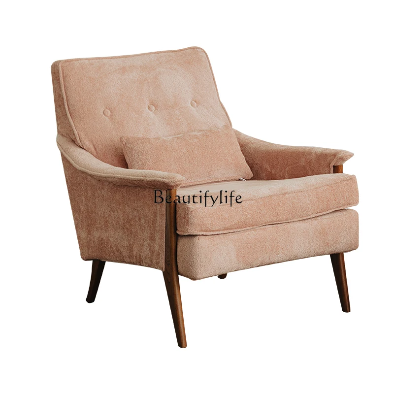 04Retro solid wood living room casual sofa chair light luxury modern pink single chair
04Retro solid wood living room casual sofa chair light luxury modern pink single chair