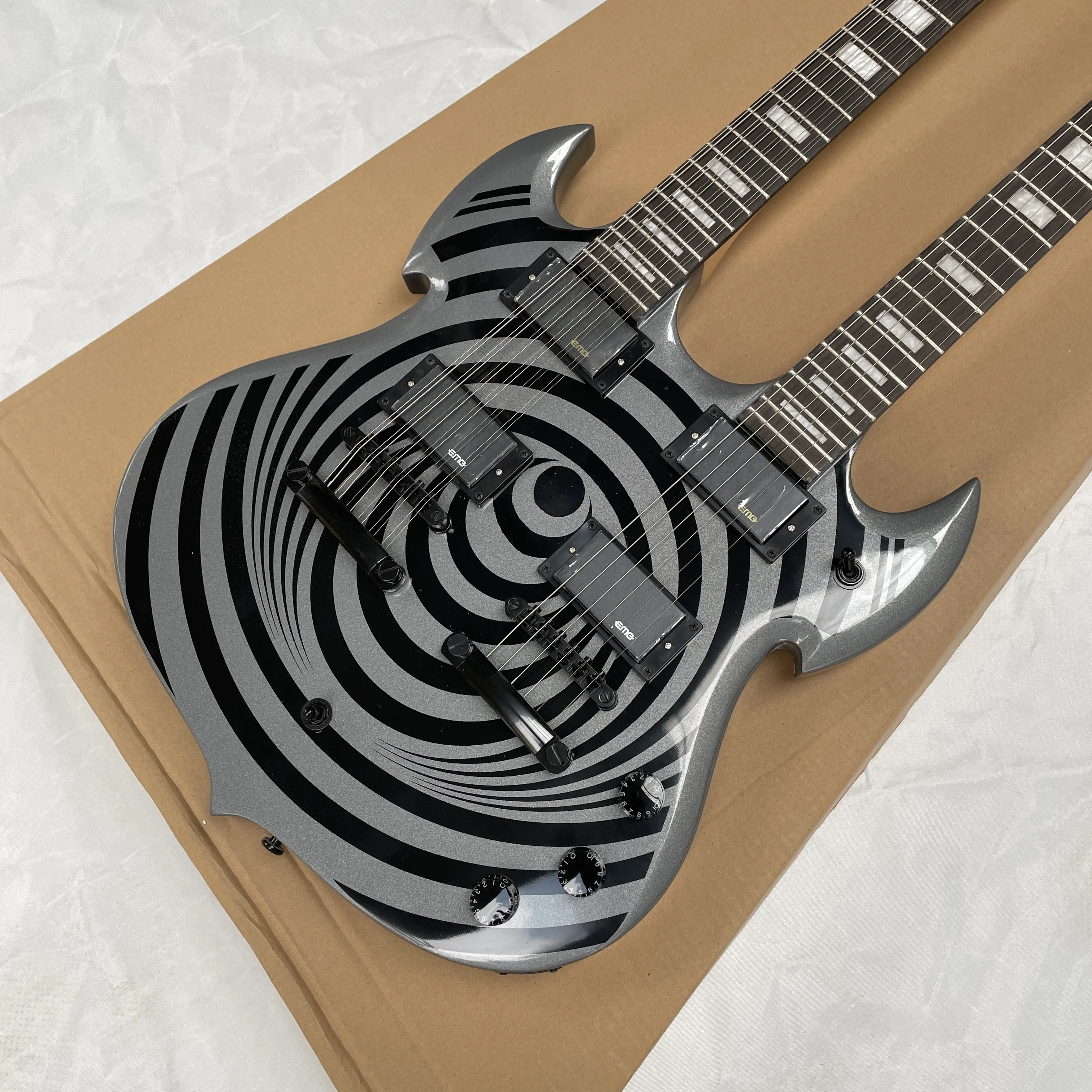 Double power vortex coated electric guitar, double coil pickup electric guitars, black hardware electric guitarra
Double power vortex coated electric guitar, double coil pickup electric guitars, black hardware electric guitarra