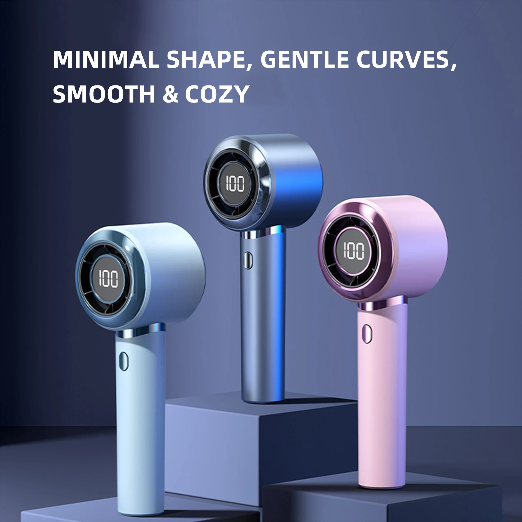 100-Speed Adjustable Handheld Mini Fan 1800mAh Type-C Rechargeable Portable High Speed Turbo Fan with Quiet LED Digital Display
100-Speed Adjustable Handheld Mini Fan 1800mAh Type-C Rechargeable Portable High Speed Turbo Fan with Quiet LED Digital Display