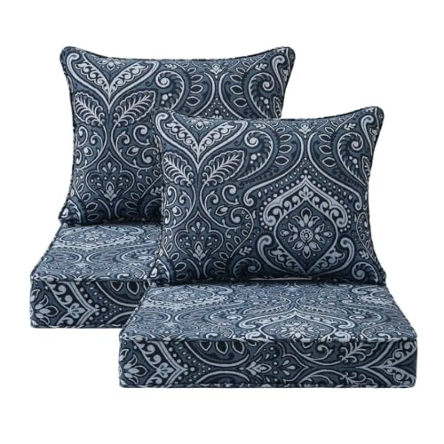 Outdoor Patio Chair Cushions Set 22" x 22" Set of 2 Water-Repellent Fade Resistant Deep Seat Bottom and Back Cushion for Backya
Outdoor Patio Chair Cushions Set 22" x 22" Set of 2 Water-Repellent Fade Resistant Deep Seat Bottom and Back Cushion for Backya