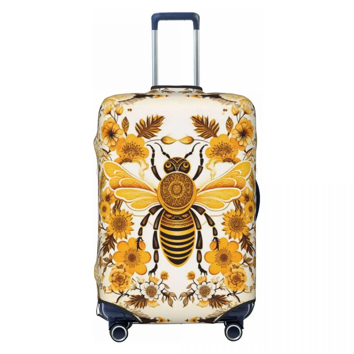 Чехол для багажа с милым рисунком пчелы и цветов, эластичные защитные чехлы для дорожных чемоданов, подходят для 18-32 дюймов 
Чехол для багажа с милым рисунком пчелы и цветов, эластичные защитные чехлы для дорожных чемоданов, подходят для 18-32 дюймов