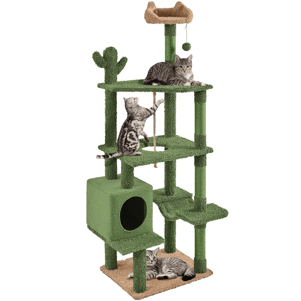 SmileMart 70.5''H Cat Cactus Tree with Padded Perch for Medium-sized Cats, Green/Brown
SmileMart 70.5''H Cat Cactus Tree with Padded Perch for Medium-sized Cats, Green/Brown