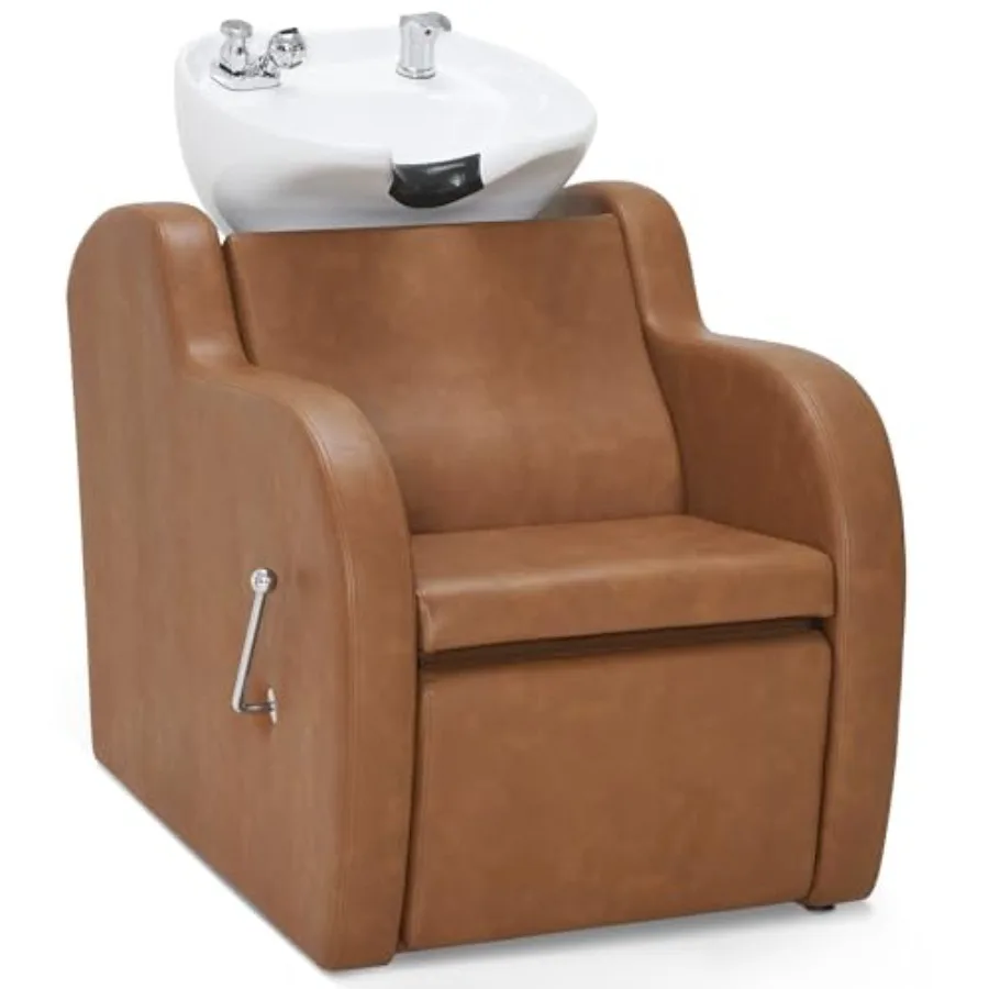 Backwash Shampoo Unit with Leg Rest, Adjustable Ceramic Hair Wash Bowl Sink and Chair Set for Salon, Barbershop, Home Salon 931
Backwash Shampoo Unit with Leg Rest, Adjustable Ceramic Hair Wash Bowl Sink and Chair Set for Salon, Barbershop, Home Salon 931