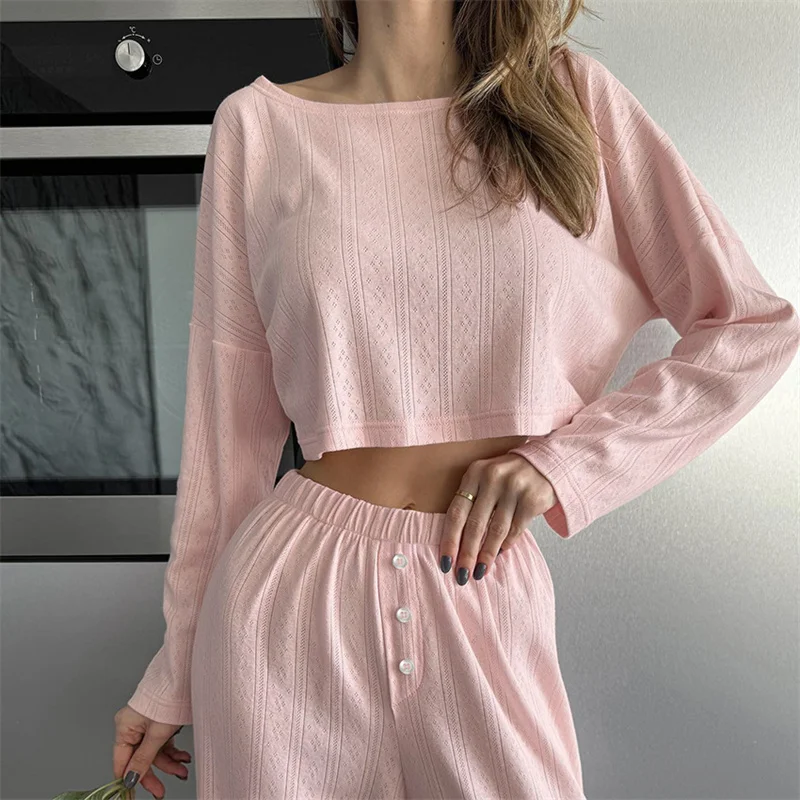 New Long Sleeve Top Trousers Sets Casual Spring Autumn Women's Pajamas European Sexy Sleepwear Pijama Suit 2025 Pyjamas Femme
New Long Sleeve Top Trousers Sets Casual Spring Autumn Women's Pajamas European Sexy Sleepwear Pijama Suit 2025 Pyjamas Femme