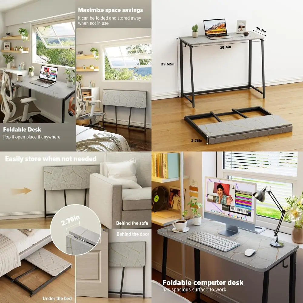 Компактный складной стол для ноутбука, портативный письменный стол 39,4 дюйма для домашнего офиса, серый, простая сборка
Компактный складной стол для ноутбука, портативный письменный стол 39,4 дюйма для домашнего офиса, серый, простая сборка