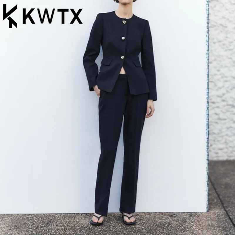 KWTX 2025 Spring Summer Women’s Solid Coord Set Round Neck 3-Button Blazer & Pants Elegant Office Chic Premium
KWTX 2025 Spring Summer Women’s Solid Coord Set Round Neck 3-Button Blazer & Pants Elegant Office Chic Premium