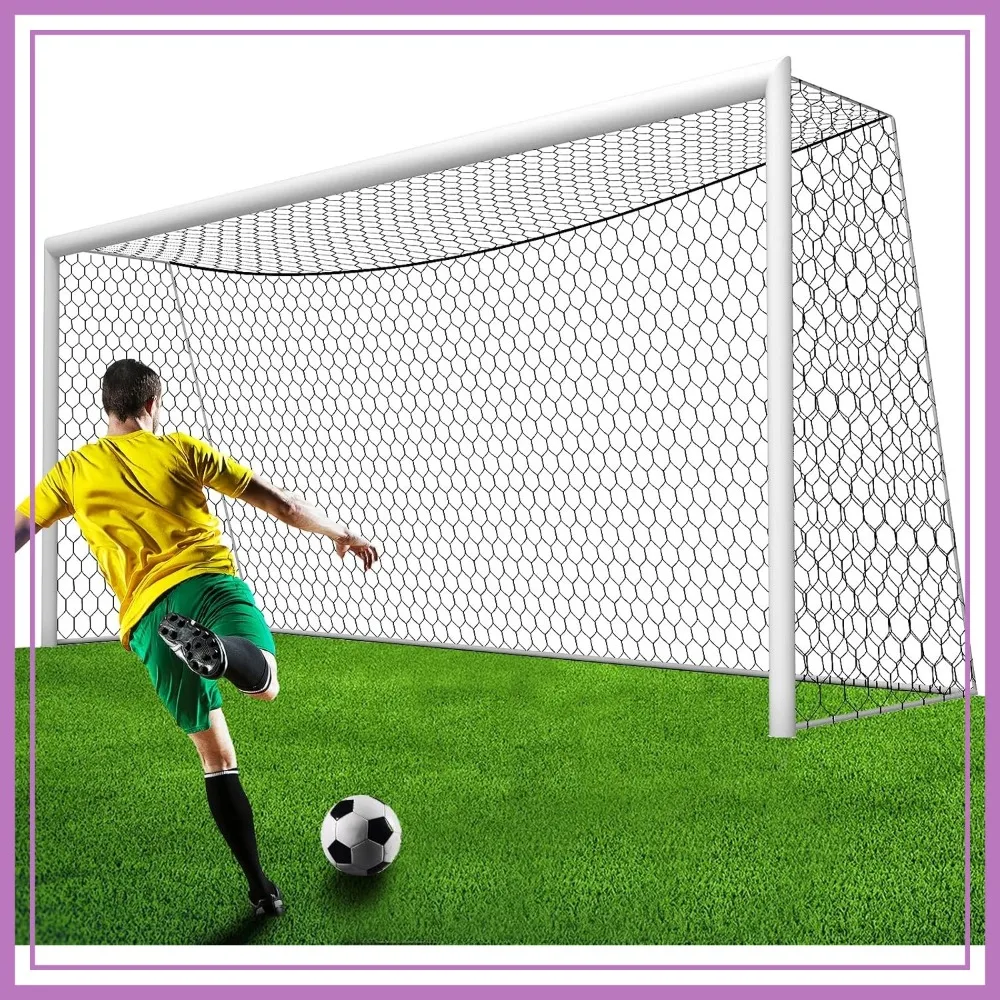 Professional Soccer Goal Replacement Net 24x8FT, 18.5x6.5FT, Upgraded Durability 4mm Nylon, 4" Hexagonal, All-Weather, High Tensile Strength, Abrasion Resistant
Professional Soccer Goal Replacement Net 24x8FT, 18.5x6.5FT, Upgraded Durability 4mm Nylon, 4" Hexagonal, All-Weather, High Tensile Strength, Abrasion Resistant