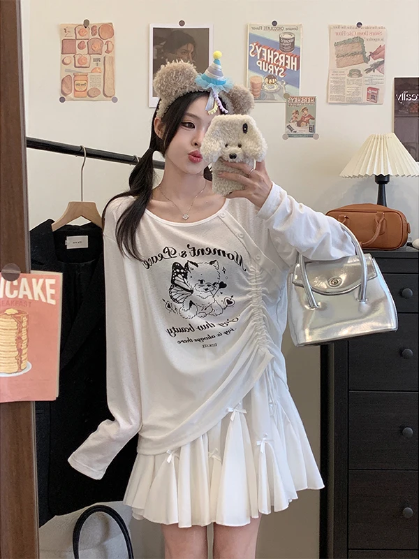 plus Size Casual Set Drawstring Sun Protection Long Sleeve Top Knot Half Skirt Early Spring New Design Fashion Set
plus Size Casual Set Drawstring Sun Protection Long Sleeve Top Knot Half Skirt Early Spring New Design Fashion Set