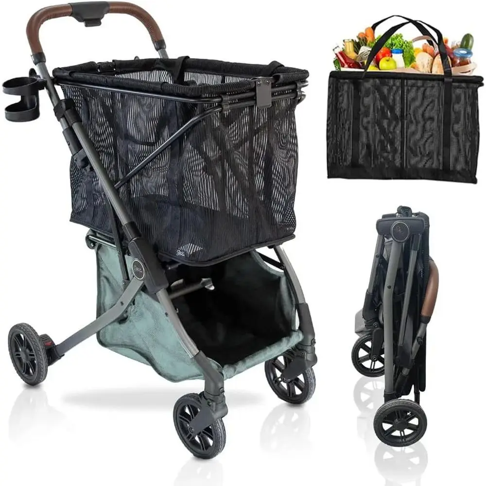 Lightweight Removable Shopping Bag with Carry Strap and Lower Storage for 75Lbs Capacity (Sage)
Lightweight Removable Shopping Bag with Carry Strap and Lower Storage for 75Lbs Capacity (Sage)