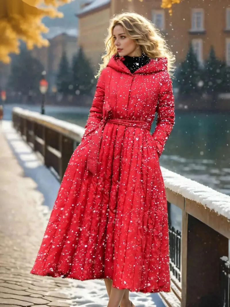 Fashion Red Big Swing White Duck Coat Women's Hooded Loose Sahses Long Sleeve Quilted Overcoat Winter 2026 New 7AUZCN
Fashion Red Big Swing White Duck Coat Women's Hooded Loose Sahses Long Sleeve Quilted Overcoat Winter 2026 New 7AUZCN