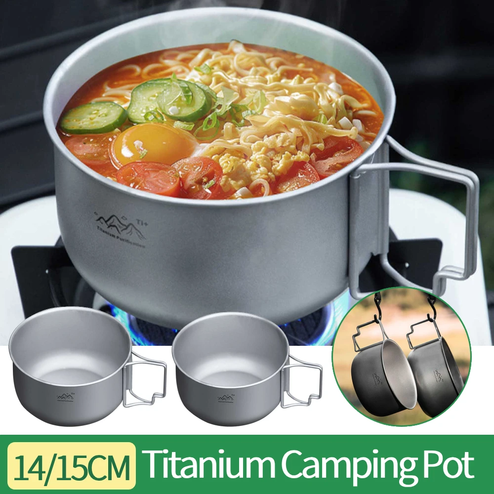 1.4/1.5L Titanium Camping Pot Multi-Functional Collapsible Tableware Bowl Reusable Portable Food Container for Outdoor Hiking
1.4/1.5L Titanium Camping Pot Multi-Functional Collapsible Tableware Bowl Reusable Portable Food Container for Outdoor Hiking