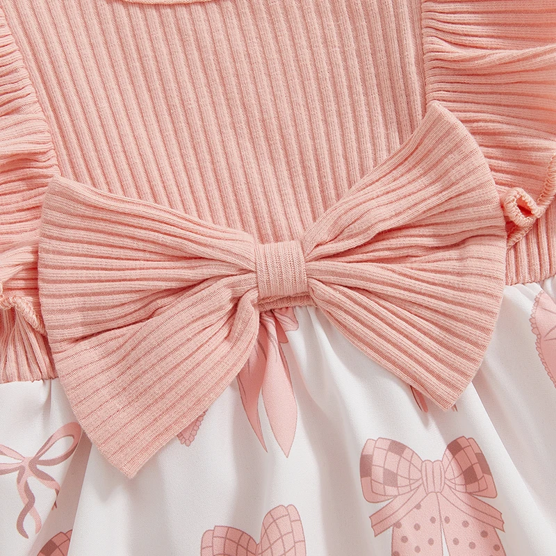 Newborn Girl Outfit Short Sleeve Bow Print A-line Romper Dress with Headband Clothes
Newborn Girl Outfit Short Sleeve Bow Print A-line Romper Dress with Headband Clothes