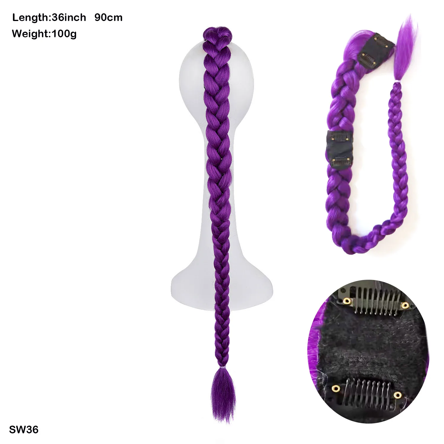 Pre-Stretched Purple Braiding Hair Extensions, Long Synthetic Crochet Braids for Girls Cosplay Party
Pre-Stretched Purple Braiding Hair Extensions, Long Synthetic Crochet Braids for Girls Cosplay Party
