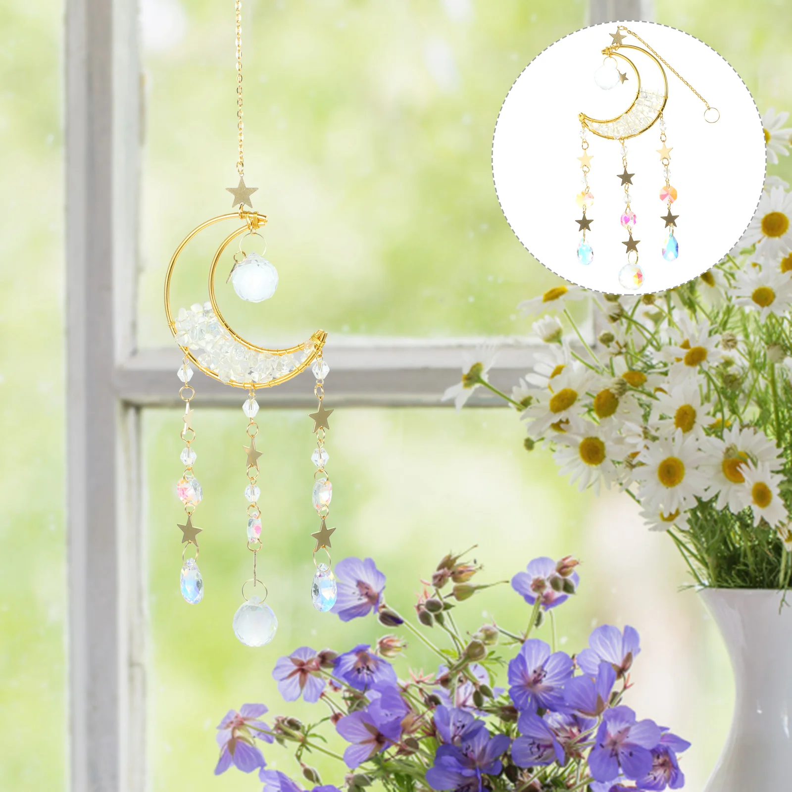Sun Catcher Pendant Glass Adornment Garden Ornament Rainbow Decor Moon Car Accessories Hanging Decoration Locket
Sun Catcher Pendant Glass Adornment Garden Ornament Rainbow Decor Moon Car Accessories Hanging Decoration Locket