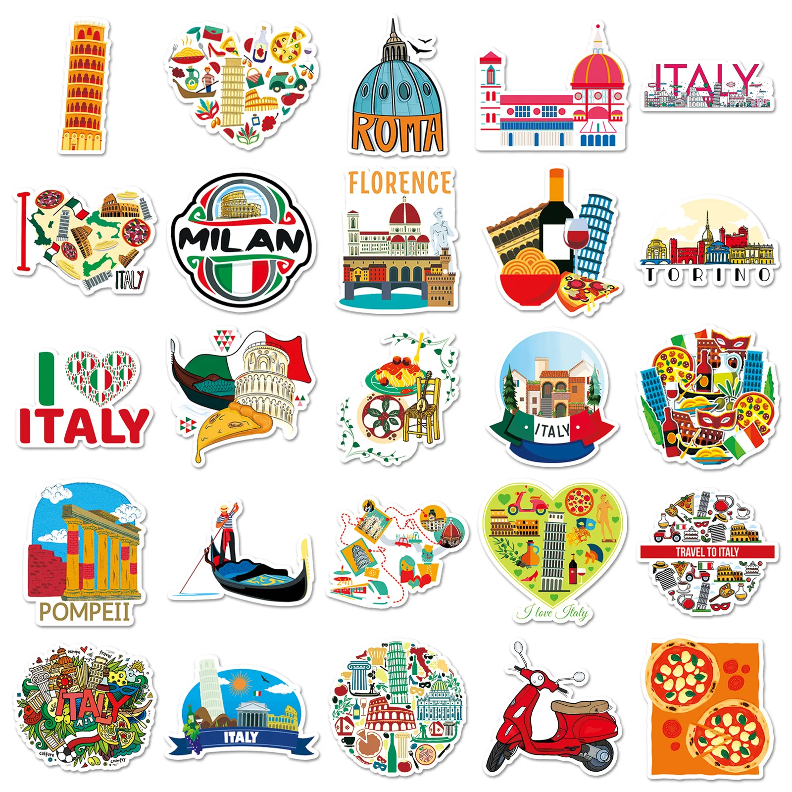 50PCS Italy landscape Landmarks Waterproof Stickers Graffiti Travel Decals Decoration Toys Luggage Laptop Water Cup Bike Guitar
50PCS Italy landscape Landmarks Waterproof Stickers Graffiti Travel Decals Decoration Toys Luggage Laptop Water Cup Bike Guitar