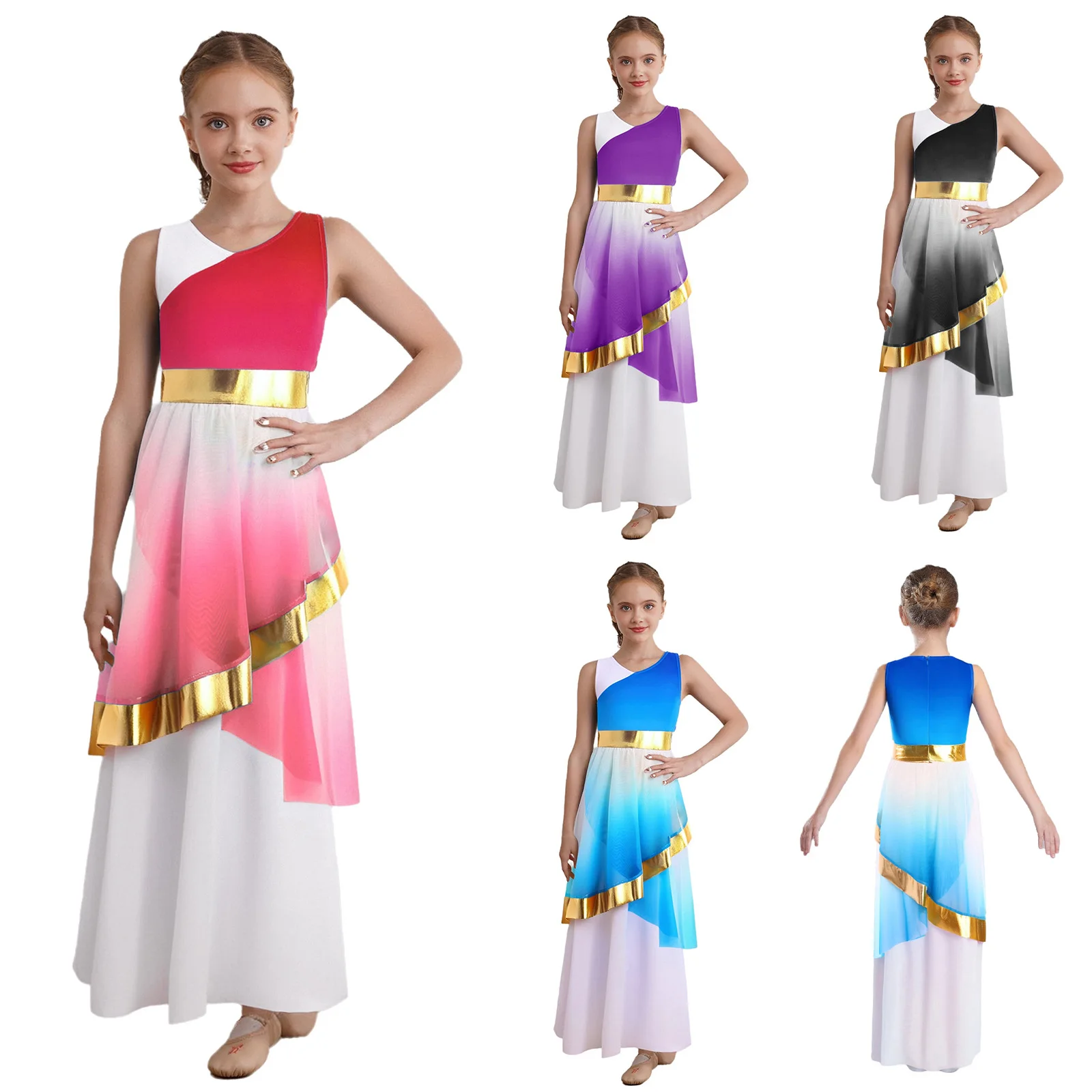 Kids Girls Praise Lyrical Dance Costume Worship Modern Liturgical Dress Sleeveless Gradient Color Celebration of Spirit Dress
Kids Girls Praise Lyrical Dance Costume Worship Modern Liturgical Dress Sleeveless Gradient Color Celebration of Spirit Dress