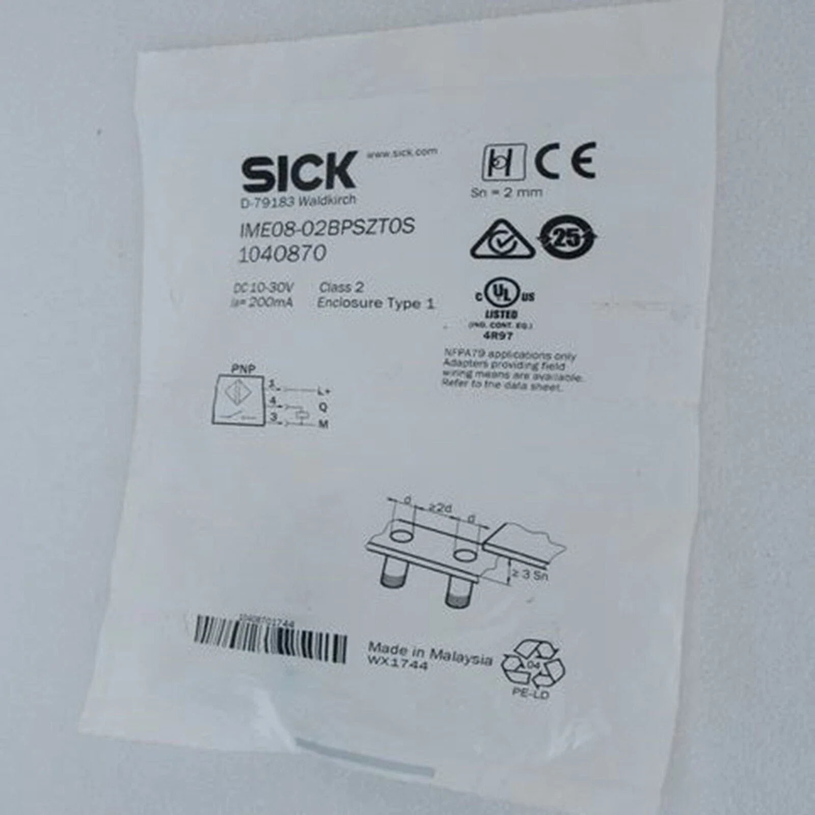 IME08-02BPSZT0S 1040870 Inductive proximity sensors
IME08-02BPSZT0S 1040870 Inductive proximity sensors