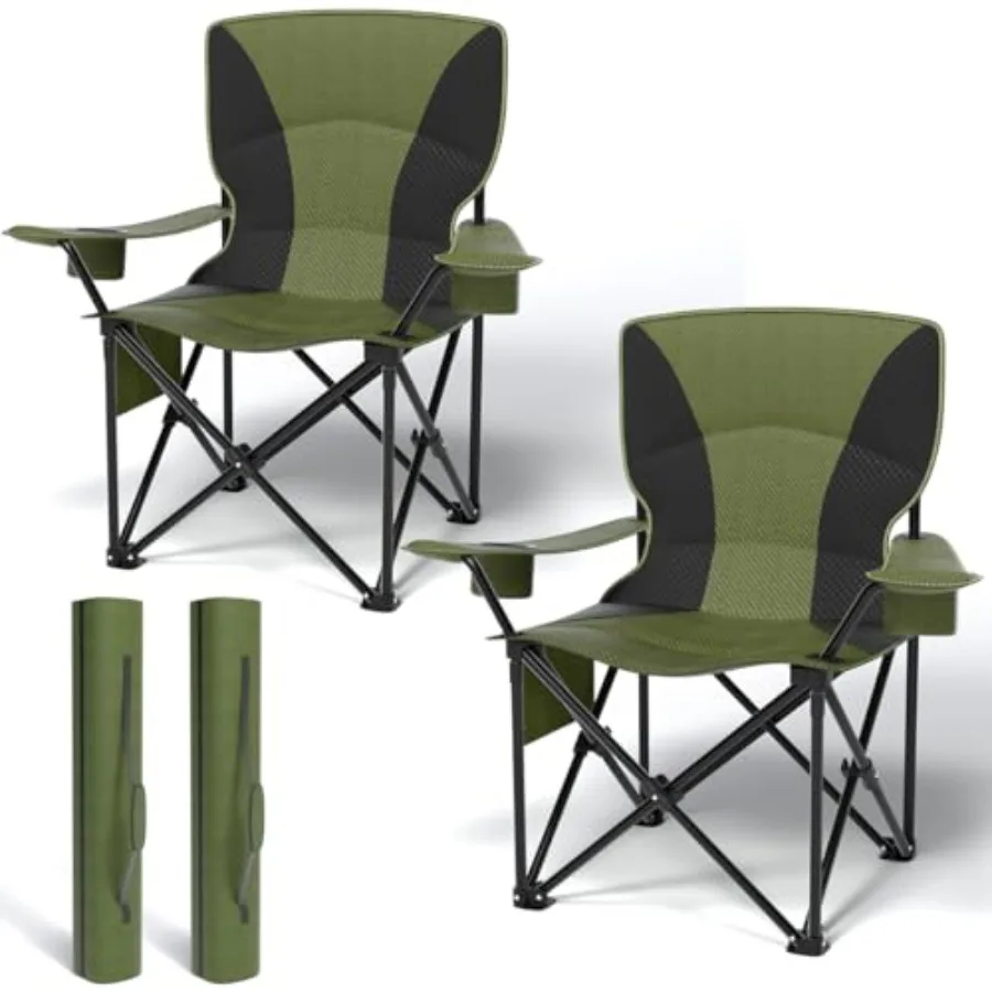 Heavy Duty Folding Chair 500LB Capacity Oversized Camping Chairs with Cup Holder Cooler Bag and Storage Pouch Double-Layer Fabr
Heavy Duty Folding Chair 500LB Capacity Oversized Camping Chairs with Cup Holder Cooler Bag and Storage Pouch Double-Layer Fabr