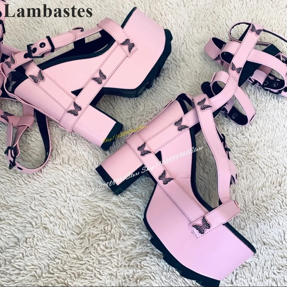 Pink Butterfly Decor Thick Soled Platform Sandals Thick Heel Shoes For Women Buckle Strap 2024 Fashionable Zapatillas Mujer
Pink Butterfly Decor Thick Soled Platform Sandals Thick Heel Shoes For Women Buckle Strap 2024 Fashionable Zapatillas Mujer