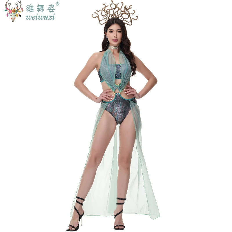 Ancient Greek Ancient Egypt Snake Goddess Gorgon Medusa Stage Cosplay Masquerade Halloween Women Sexy Costume One-piece Dress
Ancient Greek Ancient Egypt Snake Goddess Gorgon Medusa Stage Cosplay Masquerade Halloween Women Sexy Costume One-piece Dress