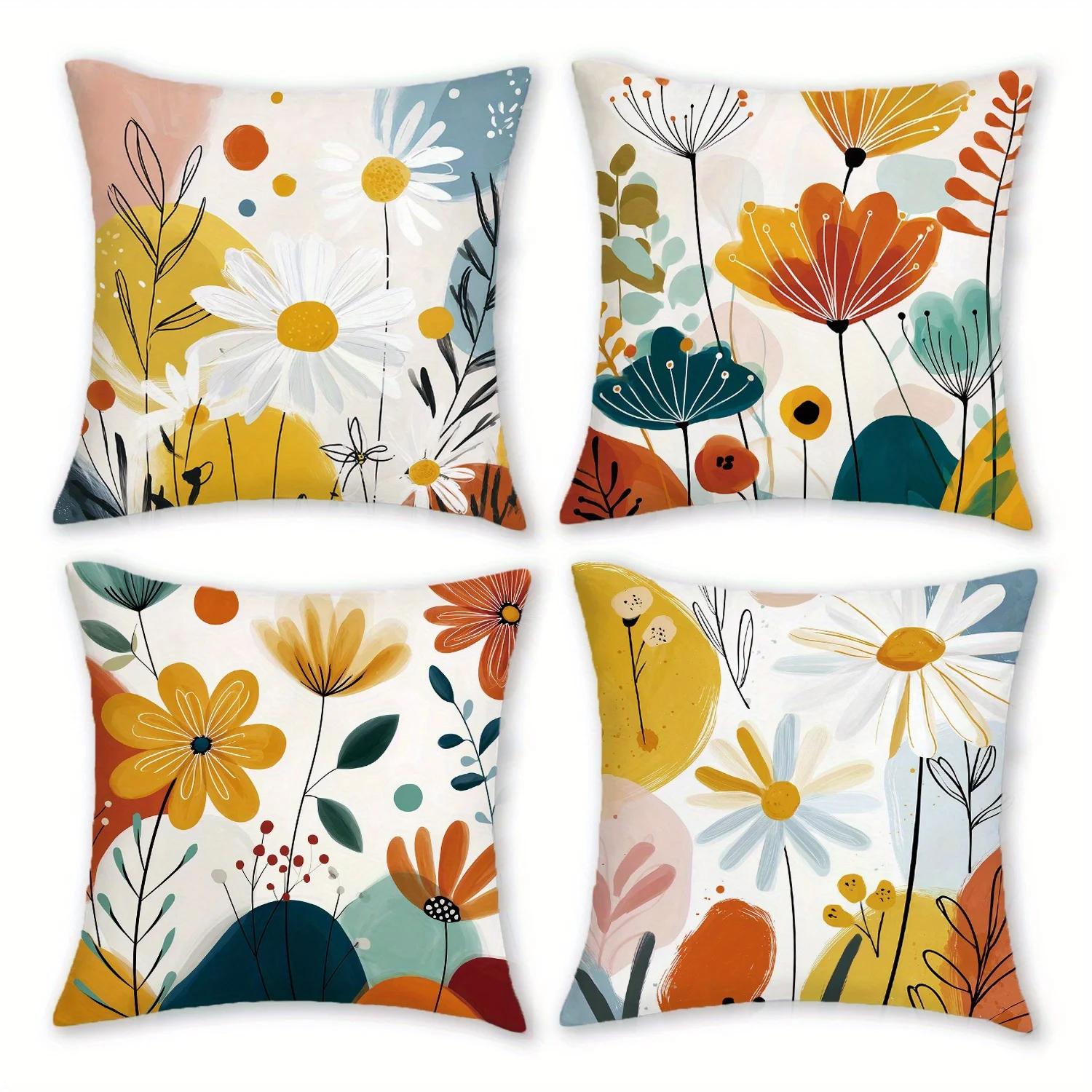 Pillow Covers Set of 4 Bohemian Floral Pillow Covers 18x18 Inch Abstract Botanical Art Warm Earth Tones Soft Short-Pile Polyester Zipper Closure Farmhouse Style Decorative Cushion Covers for Living Room Outdoor Decor Durable Reusable Pillow Covers Only
Pillow Covers Set of 4 Bohemian Floral Pillow Covers 18x18 Inch Abstract Botanical Art Warm Earth Tones Soft Short-Pile Polyester Zipper Closure Farmhouse Style Decorative Cushion Covers for Living Room Outdoor Decor Durable Reusable Pillow Covers Only