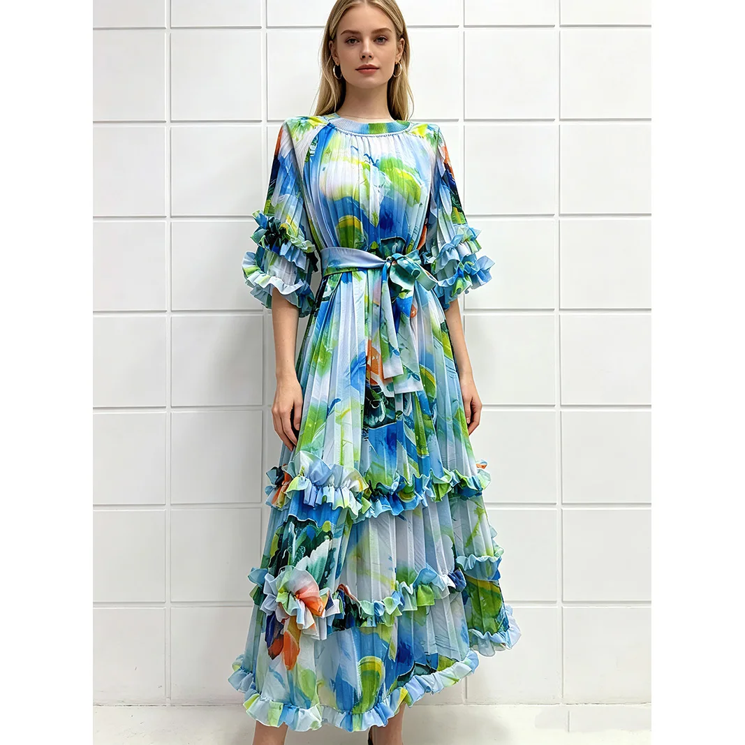 Summer Gorgeous Flower Holiday Boho Cascarding Dress for Women O-Neck Short Sleeve Tie-Waist Ruffle Tiered Midi Long Dresses
Summer Gorgeous Flower Holiday Boho Cascarding Dress for Women O-Neck Short Sleeve Tie-Waist Ruffle Tiered Midi Long Dresses