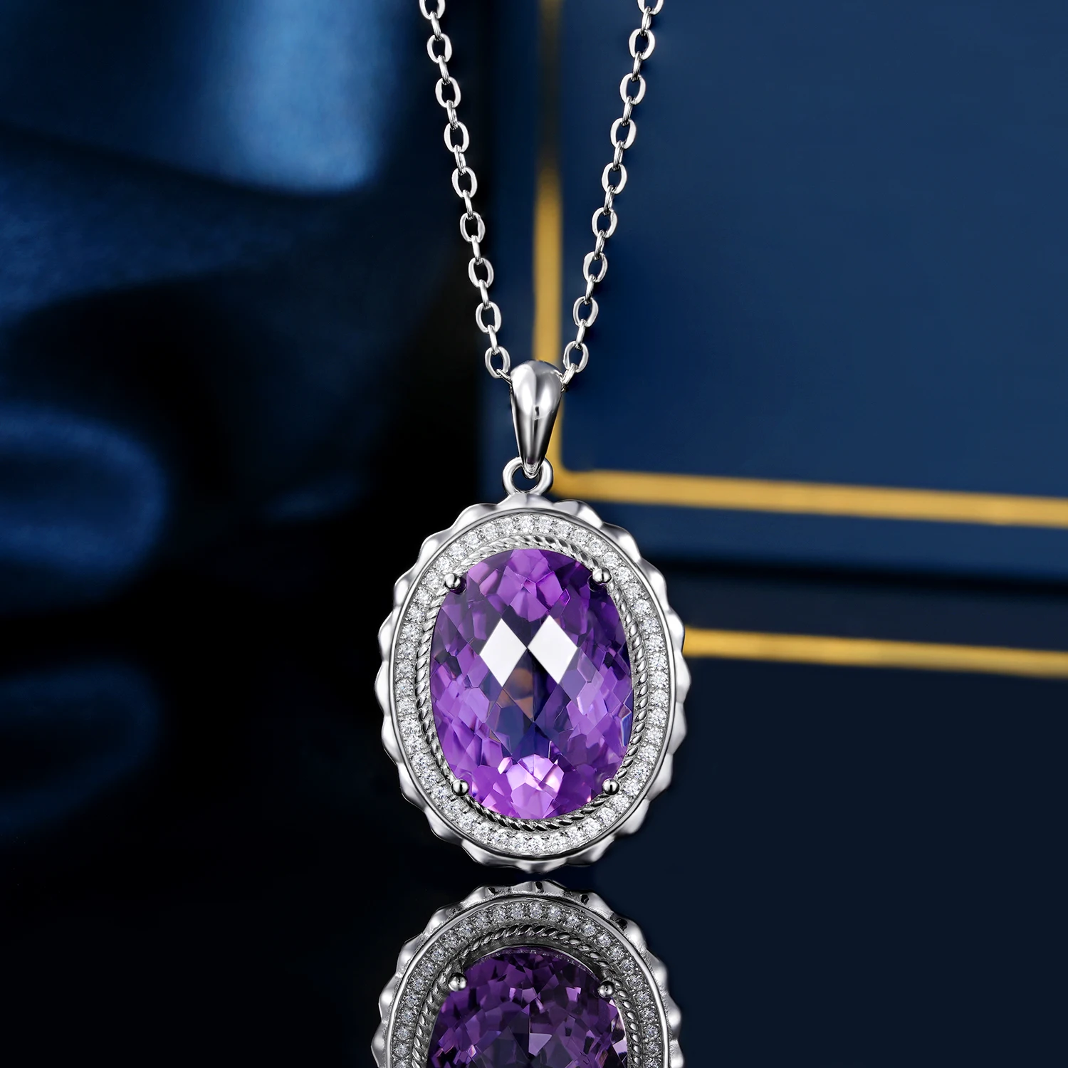 SILE 12X16MM Big Amethyst Natural Gemstone Pendant Necklaces For Women Luxury 925 Sterling Silver Clavicle Chains Fine Jewelry
SILE 12X16MM Big Amethyst Natural Gemstone Pendant Necklaces For Women Luxury 925 Sterling Silver Clavicle Chains Fine Jewelry