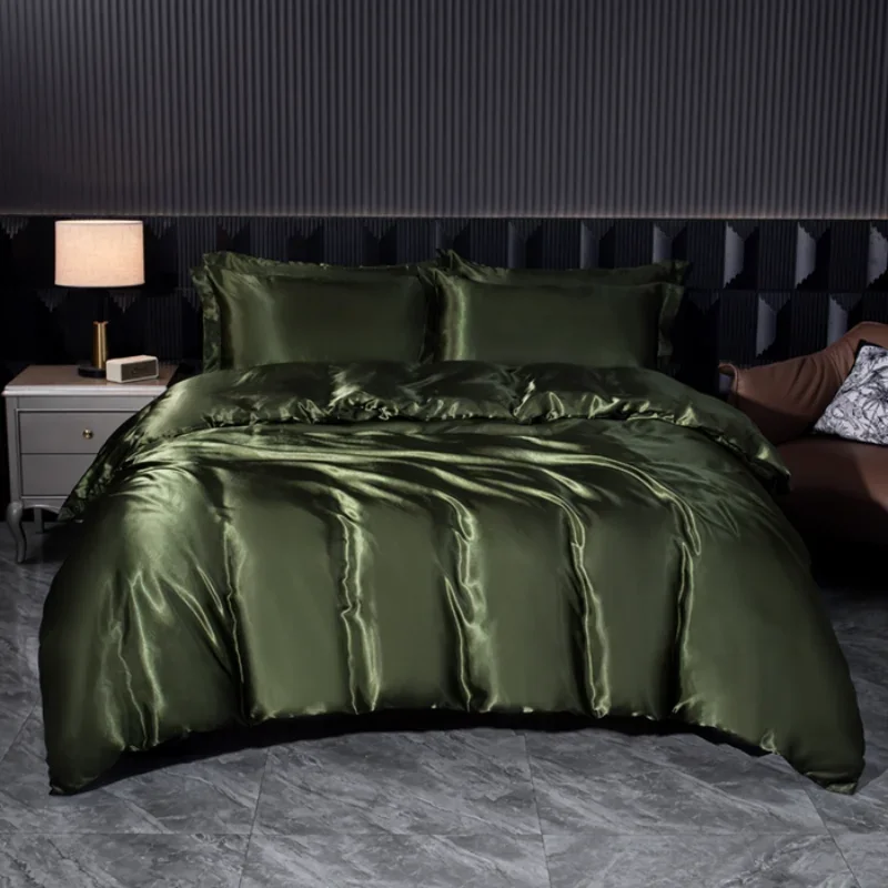 Solid Silk Bedding Set with Duvet Cover Bed Sheet Pillowcases Luxury Satin Single Double Bedsheet King Queen Twin Size
Solid Silk Bedding Set with Duvet Cover Bed Sheet Pillowcases Luxury Satin Single Double Bedsheet King Queen Twin Size