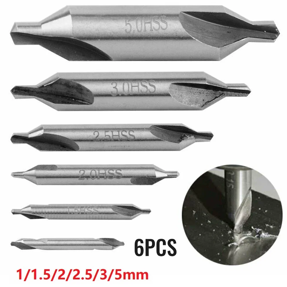 HSS 6pcs Center Drill Bits Hole Silver Spotting Drills 60 Degree Countersink Double End Drilling 5/3/2.5/2/1.5/1mm High Quality
HSS 6pcs Center Drill Bits Hole Silver Spotting Drills 60 Degree Countersink Double End Drilling 5/3/2.5/2/1.5/1mm High Quality