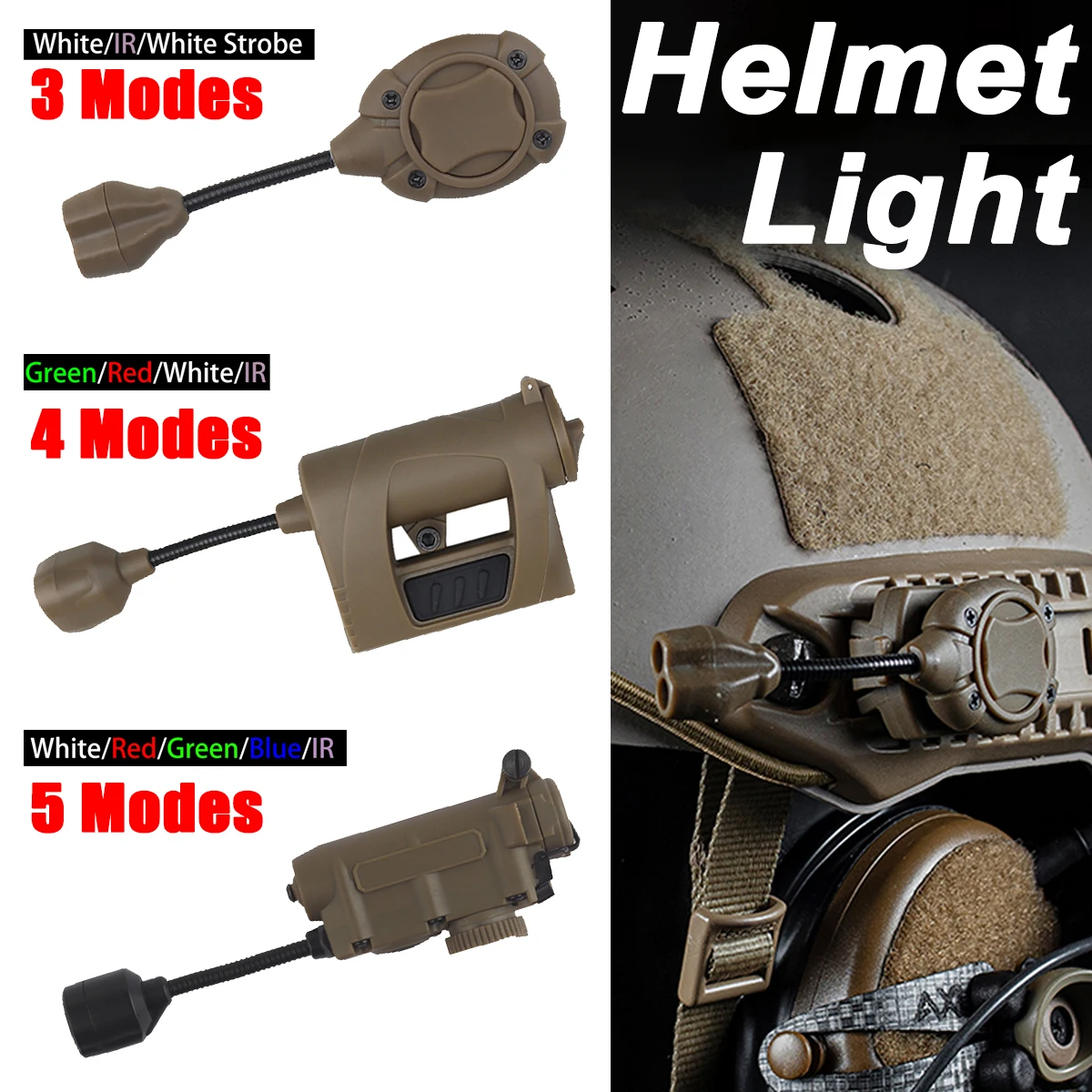 NEW Tactical Helmet Light 3/4/5 Modes LED Flashlight Outdoor Night Lighting For Laser Hunting Helmet Lamp ir Helmet Signal Light
NEW Tactical Helmet Light 3/4/5 Modes LED Flashlight Outdoor Night Lighting For Laser Hunting Helmet Lamp ir Helmet Signal Light