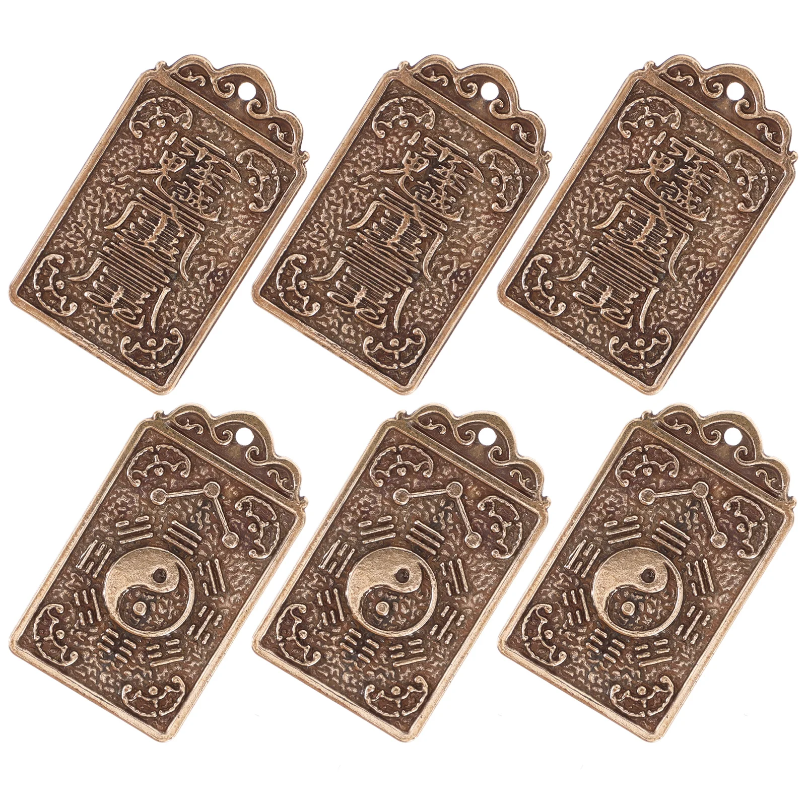 6pcs Bagua Tai Sui Auspicious Pendant Amulet Card Luck Tags Brass Decor Chinese Style Religious Traditional Amulet Jewelry
6pcs Bagua Tai Sui Auspicious Pendant Amulet Card Luck Tags Brass Decor Chinese Style Religious Traditional Amulet Jewelry