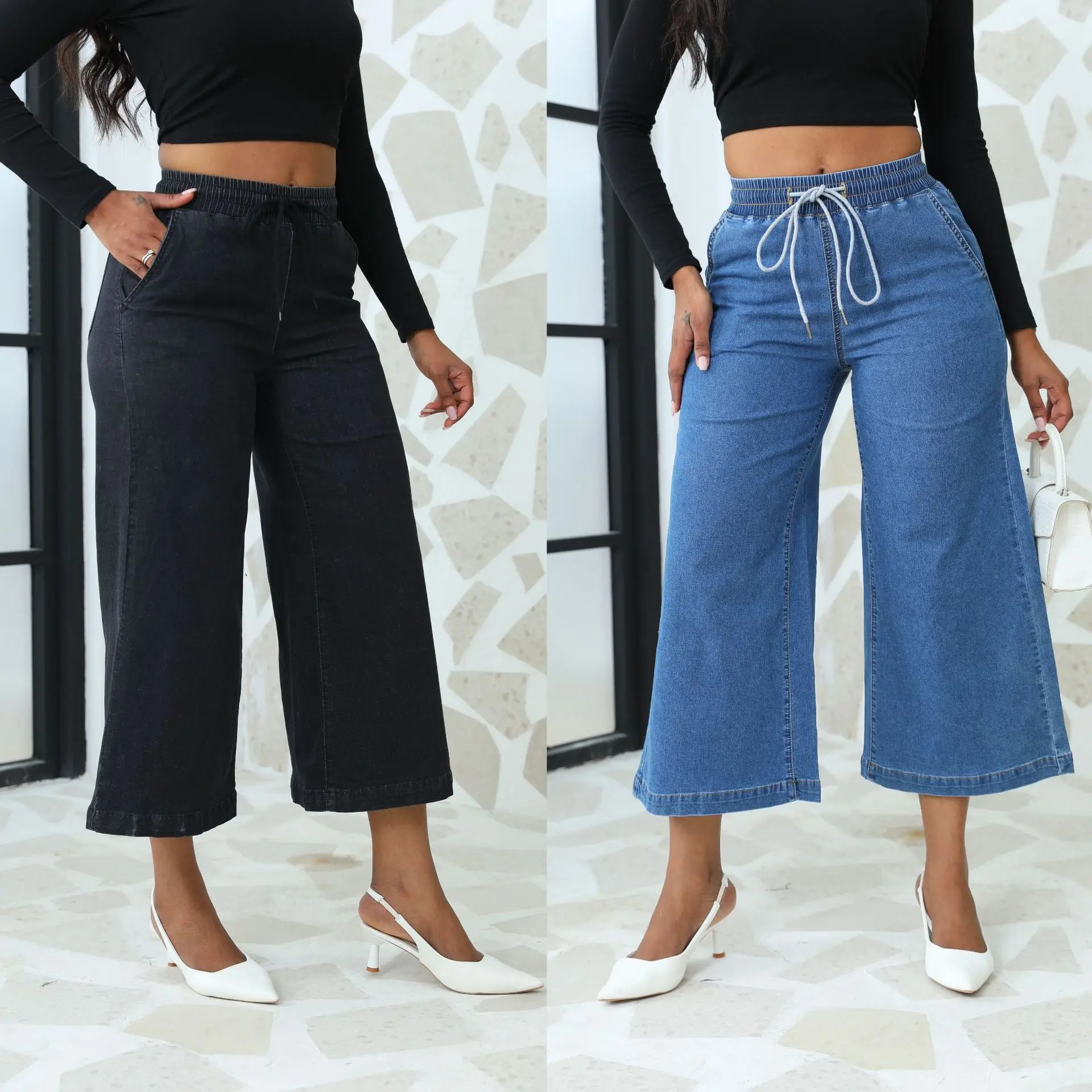 High Quality Stylish High-waisted Denim Wide-leg Nine-quarter Pants.Spring and Summer Stretch Casual Straight-leg Jeans Women
High Quality Stylish High-waisted Denim Wide-leg Nine-quarter Pants.Spring and Summer Stretch Casual Straight-leg Jeans Women