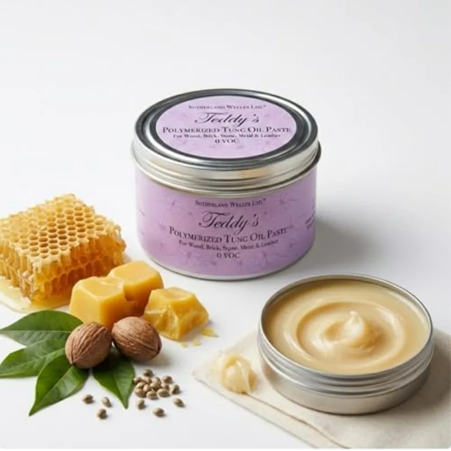 Teddy's Polymerized Tung Oil Paste - Food Safe Wood Finish and Furniture Wax - Zero VOC Cutting Board Oil for Wood Metal and St
Teddy's Polymerized Tung Oil Paste - Food Safe Wood Finish and Furniture Wax - Zero VOC Cutting Board Oil for Wood Metal and St