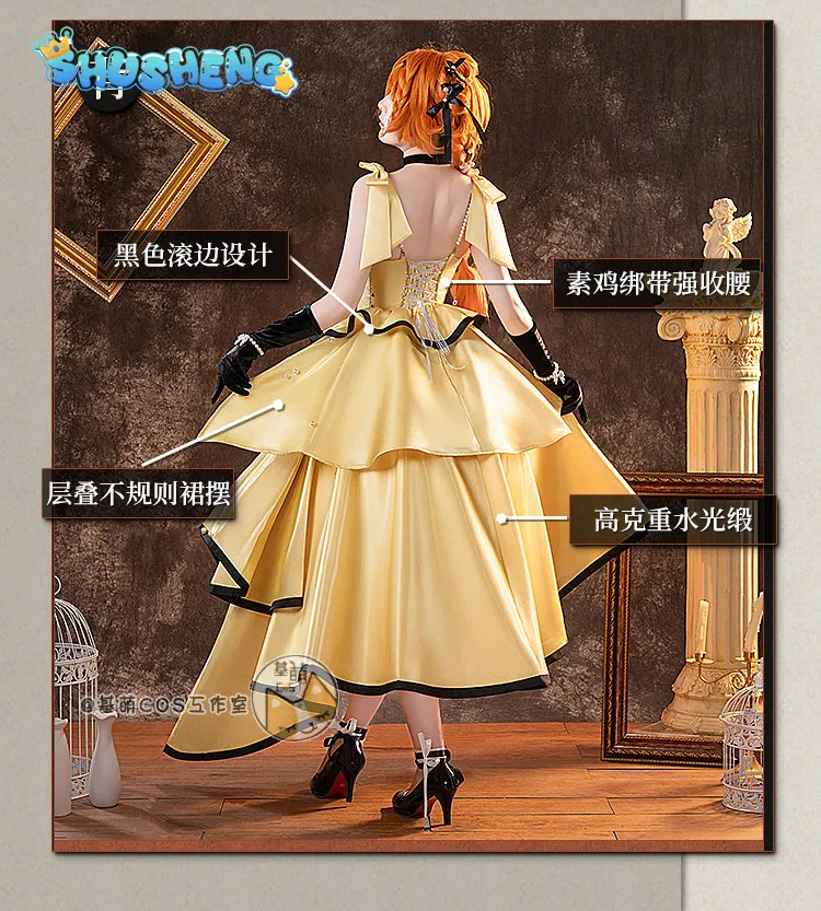 Sonnet Reverse: 1999 In Praise of Poetry Cosplay Costume Yellow Dress Outfit Full Set Party Role Play elegant women Clothing
Sonnet Reverse: 1999 In Praise of Poetry Cosplay Costume Yellow Dress Outfit Full Set Party Role Play elegant women Clothing