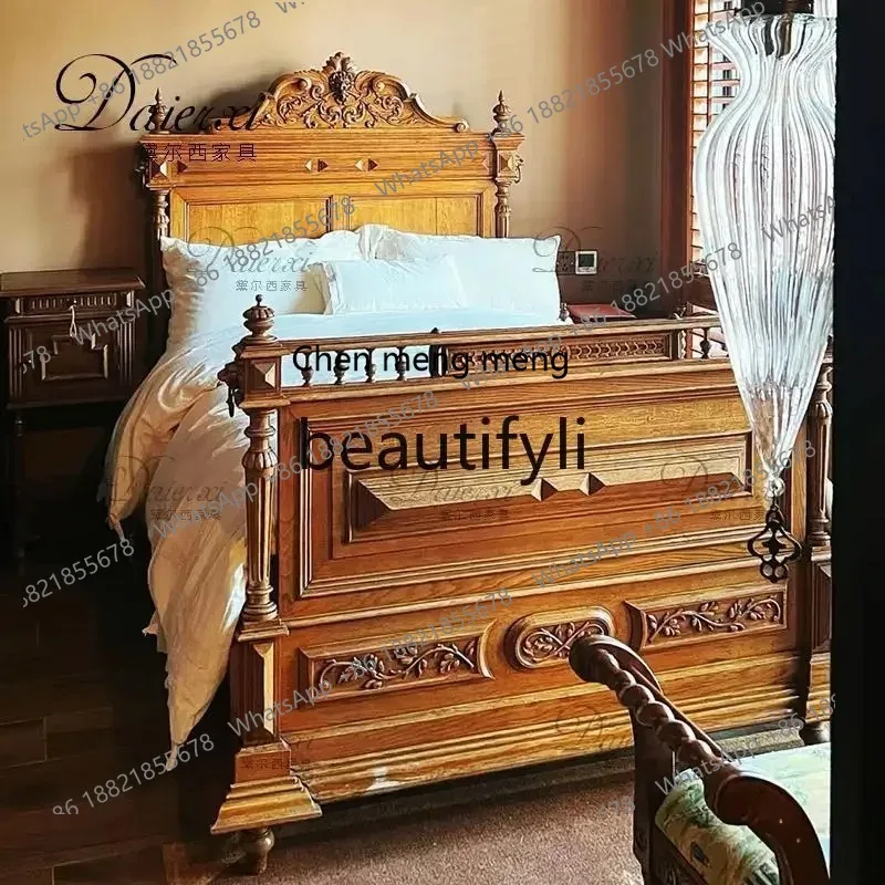 S7486 ss American Retro Solid Wood Bed/Wabi-Sabi Style Carved Double Bed/Pastoral Style Vintage Master Bedroom Custom Large Bed
S7486 ss American Retro Solid Wood Bed/Wabi-Sabi Style Carved Double Bed/Pastoral Style Vintage Master Bedroom Custom Large Bed