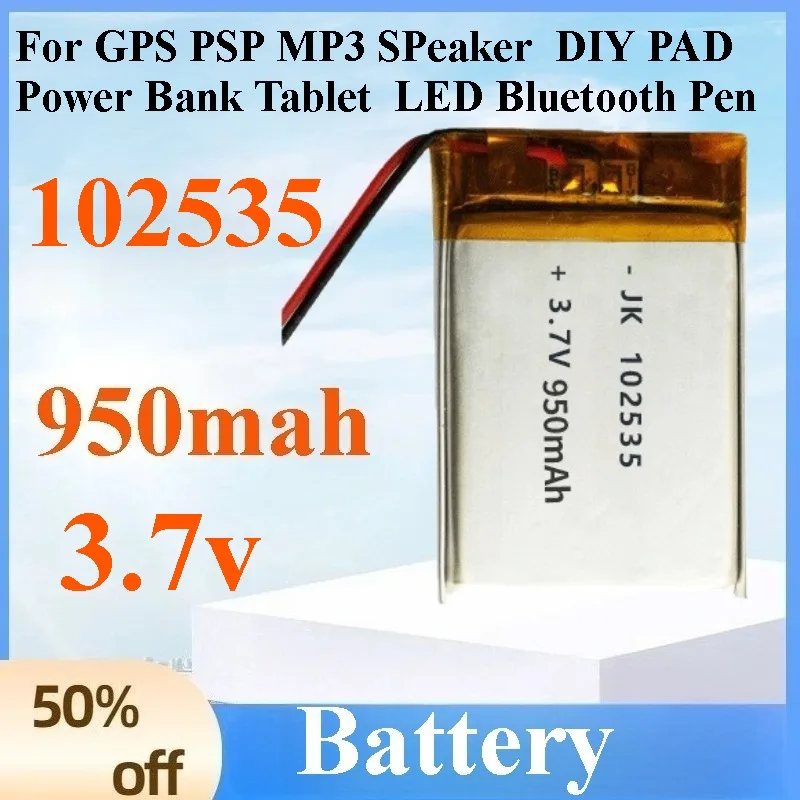 10 pcs 3.7V 950mAh 102535 Lithium Polymer Battery Rechargeable for Tablet PAD PSP GPS MP3 Speaker LED Bluetooth Pen
10 pcs 3.7V 950mAh 102535 Lithium Polymer Battery Rechargeable for Tablet PAD PSP GPS MP3 Speaker LED Bluetooth Pen