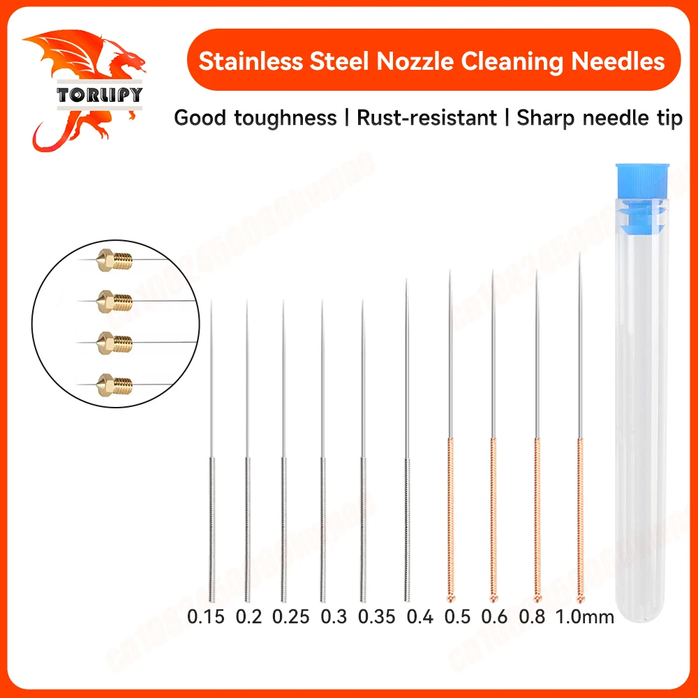 3D Printer Nozzle Cleaning Kit 0.15/0.2/0.25/0.3/0.35/0.4/0.5/0.6/0.8mm Stainless Steel Nozzles Clean Needles 3D Printing Parts
3D Printer Nozzle Cleaning Kit 0.15/0.2/0.25/0.3/0.35/0.4/0.5/0.6/0.8mm Stainless Steel Nozzles Clean Needles 3D Printing Parts