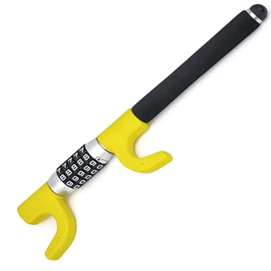 Heavy Duty Steering Wheel Lock for Car SUV Pick-Up Truck Van: Yellow Coated Reinforced Steel, Keyless Combination Code, Emergen
Heavy Duty Steering Wheel Lock for Car SUV Pick-Up Truck Van: Yellow Coated Reinforced Steel, Keyless Combination Code, Emergen