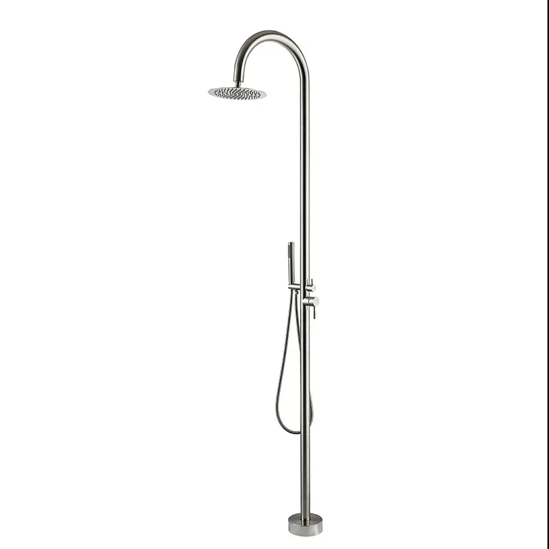 Brass Outdoor Shower Faucet Floor Standing Bathroom Faucet Floor Mounted Shower Handheld Spray Rainfall Head Hot and Cold Mixer
Brass Outdoor Shower Faucet Floor Standing Bathroom Faucet Floor Mounted Shower Handheld Spray Rainfall Head Hot and Cold Mixer