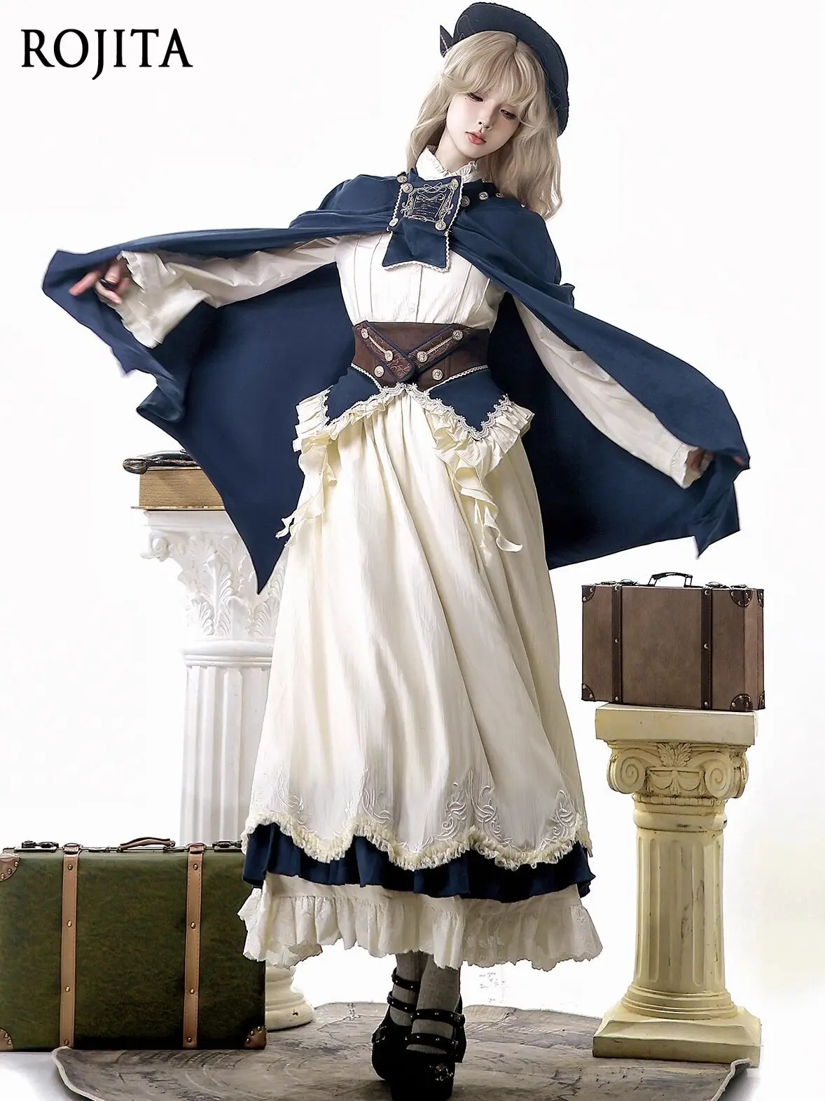 Lolita Daily Retro Stand Collar Long Sleeves Shirt Long Skirt Cape Girdle Lolita Suit Goth Lolita Women's Clothing
Lolita Daily Retro Stand Collar Long Sleeves Shirt Long Skirt Cape Girdle Lolita Suit Goth Lolita Women's Clothing