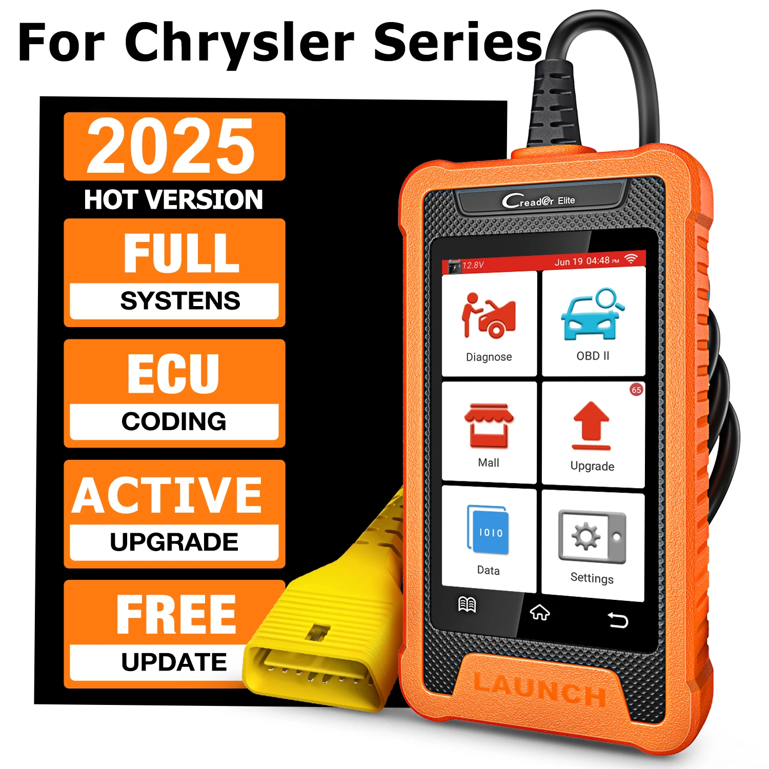 LAUNCH Creader Elite Car Scanner Full Systems Scan ECU Coding Active Test DTC Lokoup for CHRYSLER Free Update
LAUNCH Creader Elite Car Scanner Full Systems Scan ECU Coding Active Test DTC Lokoup for CHRYSLER Free Update