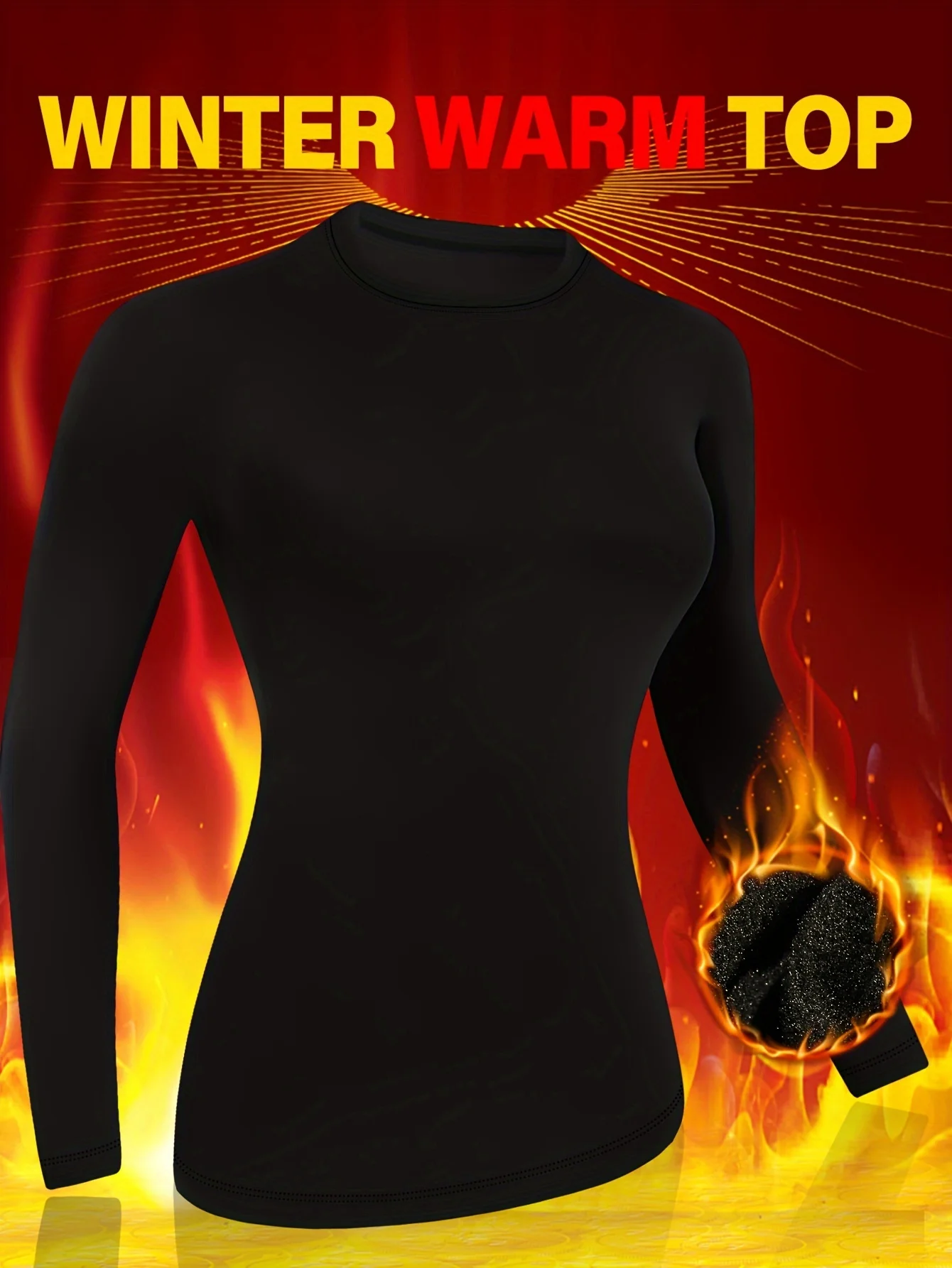 Autumn and winter solid color fleece-lined thermal underwear, long-sleeved crew neck tops, women's underwear and lingerie
Autumn and winter solid color fleece-lined thermal underwear, long-sleeved crew neck tops, women's underwear and lingerie
