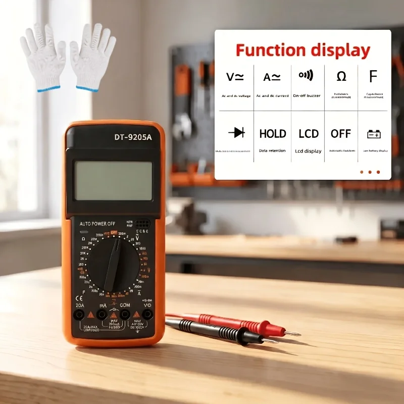 Digital Multimeter AC/DC Voltage Current Resistance Capacitance Diode Tester Auto PowerOff Electrician Tool for Home Car Repair
Digital Multimeter AC/DC Voltage Current Resistance Capacitance Diode Tester Auto PowerOff Electrician Tool for Home Car Repair