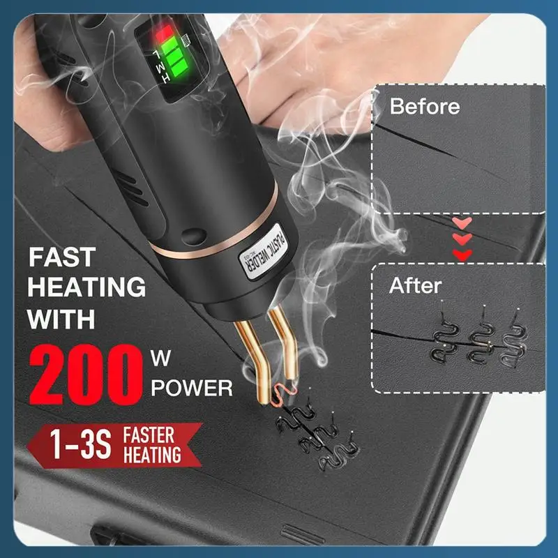 AB02 200 Вт Беспроводной сварочный аппарат для пластика Комплект для сварки пластика 400 шт. Горячий степлер USB перезаряжаемый комплект для ремонта бампера для большинства пластмасс
AB02 200 Вт Беспроводной сварочный аппарат для пластика Комплект для сварки пластика 400 шт. Горячий степлер USB перезаряжаемый комплект для ремонта бампера для большинства пластмасс