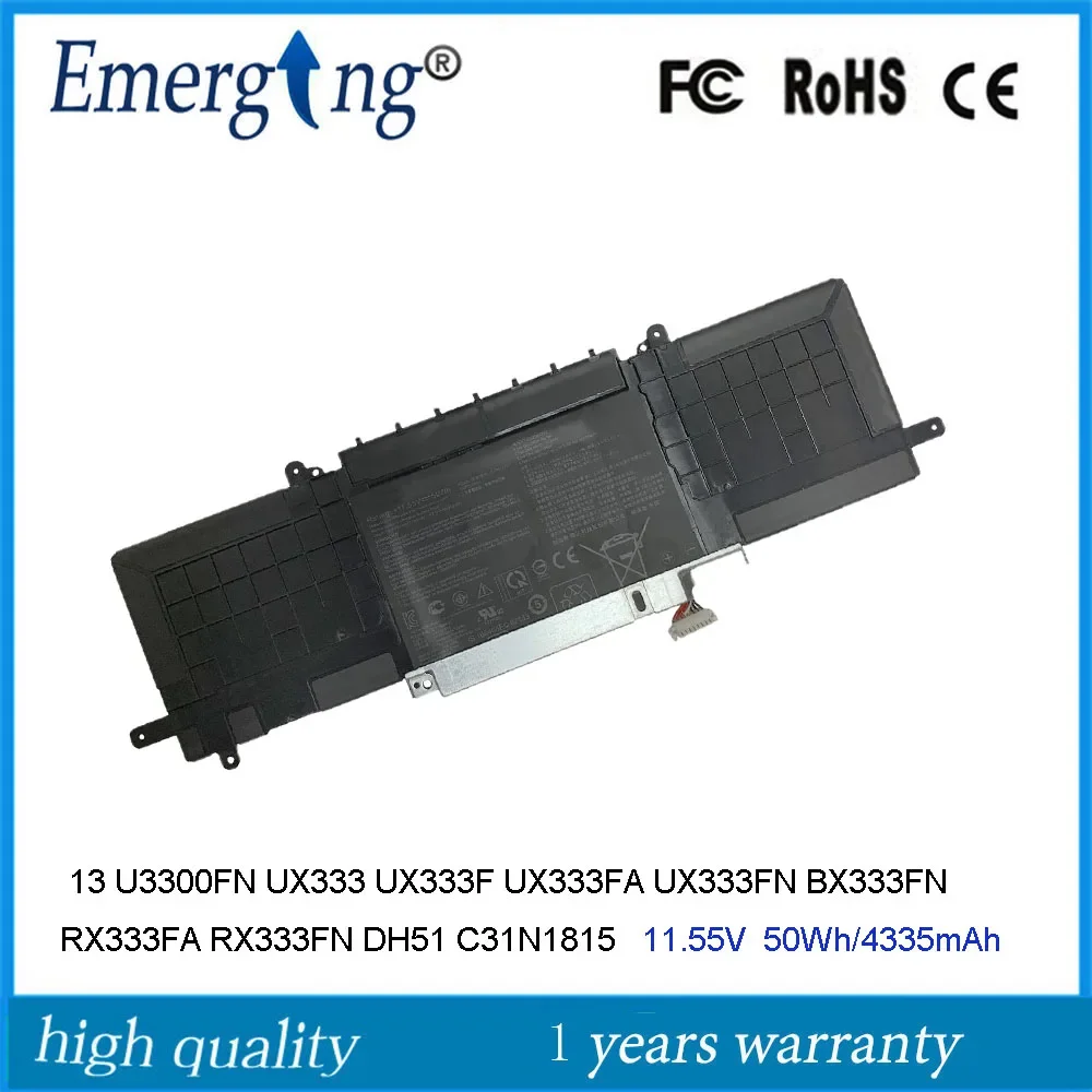 11.55V 50Wh C31N1815 Battery For ASUS ZenBook 13 UX334FL UX333 UX331FA UX333F 13 U3300FNA-8145 RX333FN BX333FN
11.55V 50Wh C31N1815 Battery For ASUS ZenBook 13 UX334FL UX333 UX331FA UX333F 13 U3300FNA-8145 RX333FN BX333FN