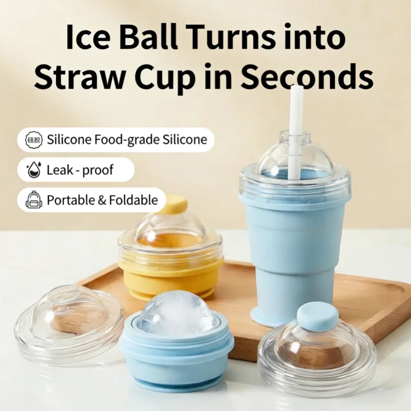 2026New Portable Foldable Ice Ball Cup with Built-in Straw, Food-Grade Silicone Ice Maker Mold, Summer Outdoor Travel Tumbler
2026New Portable Foldable Ice Ball Cup with Built-in Straw, Food-Grade Silicone Ice Maker Mold, Summer Outdoor Travel Tumbler