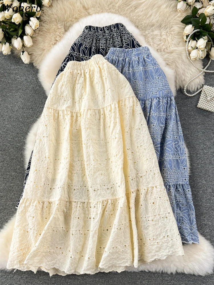 Женская длинная юбка с вышивкой, летняя юбка трапециевидной формы с высокой талией, Милая юбка в Корейском стиле, Y2k, 2024
Женская длинная юбка с вышивкой, летняя юбка трапециевидной формы с высокой талией, Милая юбка в Корейском стиле, Y2k, 2024