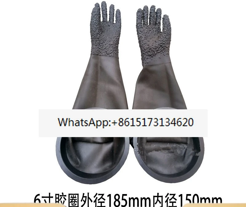 1 pair of Sandblasting gloves, with fixing rings, 6-inch and 8-inch hand rings sandblasting gloves, lengthened and thickened
1 pair of Sandblasting gloves, with fixing rings, 6-inch and 8-inch hand rings sandblasting gloves, lengthened and thickened