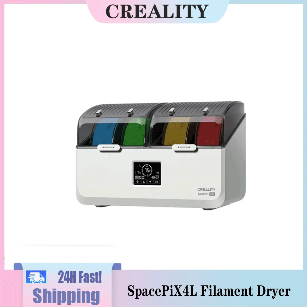 Creality SpacePi X4L Filament Dryer for All 3D Printer 4 Spools Muti-Color DryingDual Independent Heating Chambers Up To 75℃
Creality SpacePi X4L Filament Dryer for All 3D Printer 4 Spools Muti-Color DryingDual Independent Heating Chambers Up To 75℃
