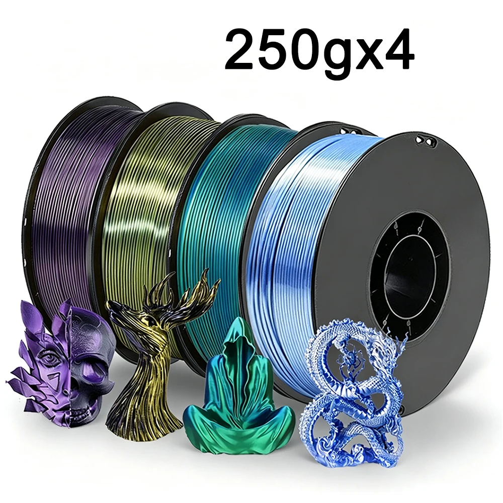 250g 500g 1Kg PLA Two Color Silk Blue Green 3D Printer Filament 1.75mm Dual Color Silk Silver Blue 3D Printing Material 250gx4
250g 500g 1Kg PLA Two Color Silk Blue Green 3D Printer Filament 1.75mm Dual Color Silk Silver Blue 3D Printing Material 250gx4